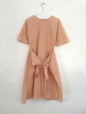 Caron Callahan Pia Dress boxy cotton shirtdress shirt top peach melon XS S M O/S